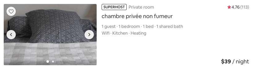 A Superhost listing on Airbnb