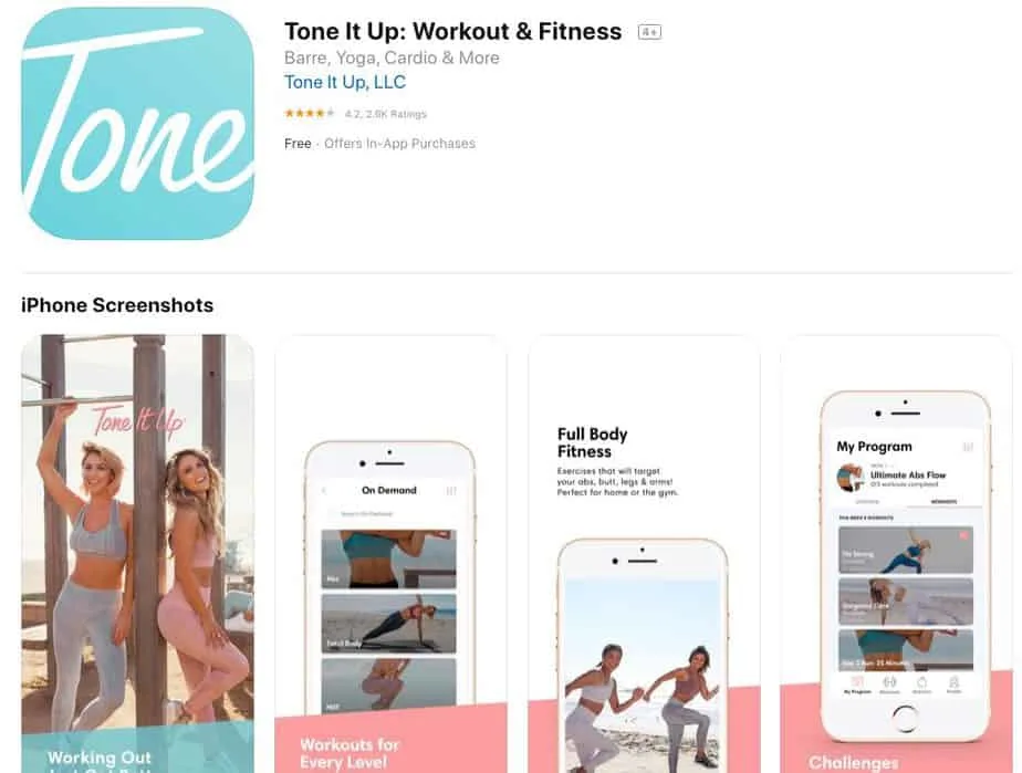 Tone It Up Free Workout App for travel