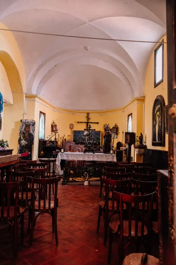 Inside the Chapelle de la Sainte Croix in Eze