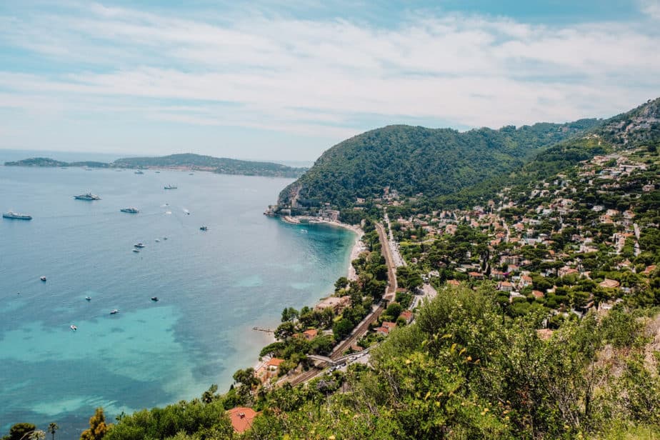 view of Eze Beach from the Nietzsche hiking trail