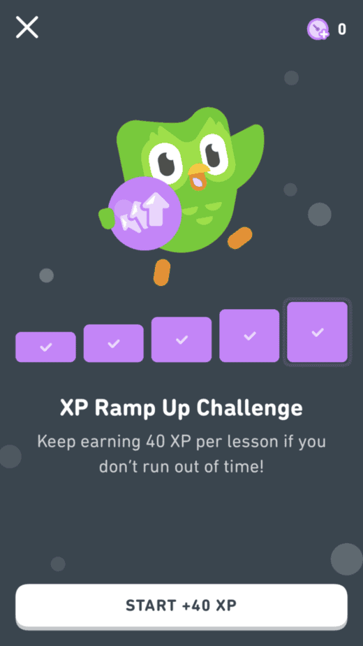 Xp Ramp up Challenge 40 XP 