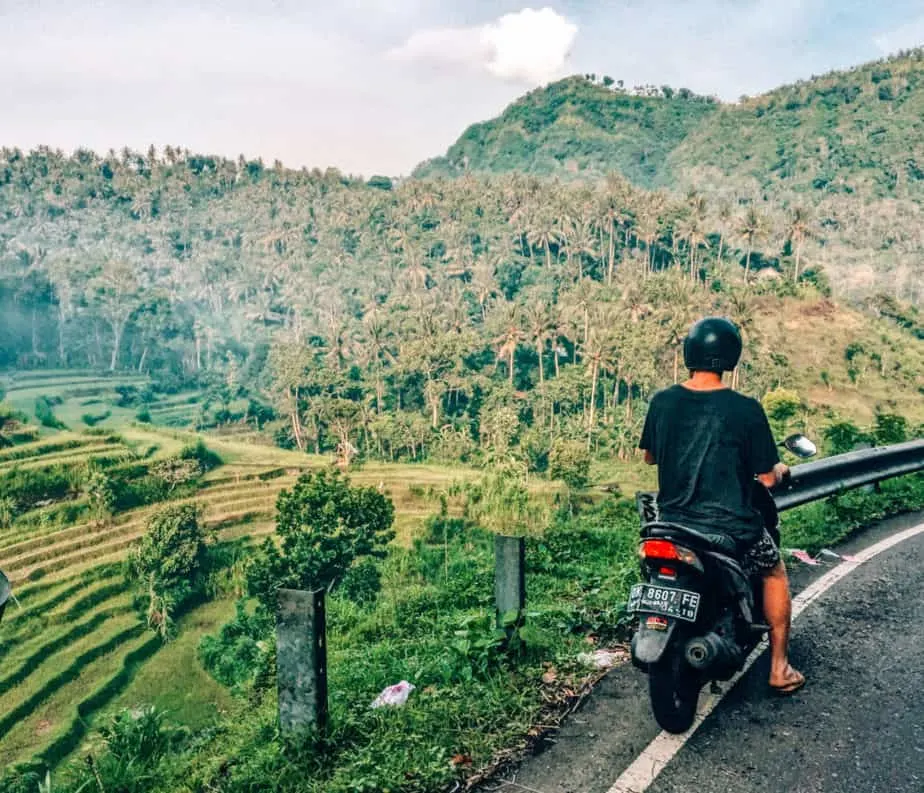 man on scooter in bali