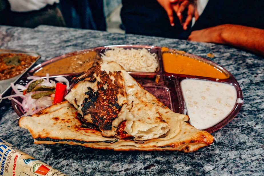 Thali and Naan in India