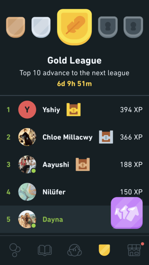earn gems by placing in the top 3 in a league