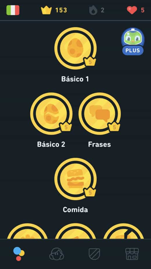 gold skills on Duolingo