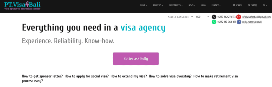 Visa4Bali visa service for Bali