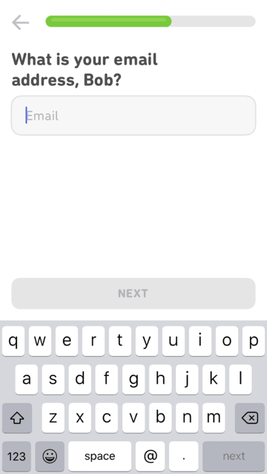 add your email address to your profile on duolingo