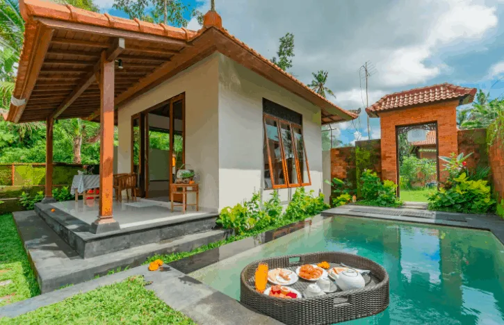 villa with pool on Airbnb in Bali