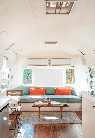 inside of an airstream in los angeles on Airbnb