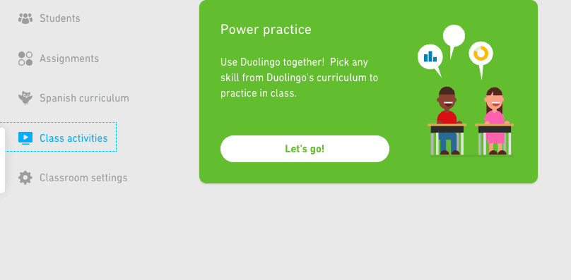 Class Activities in Duolingo for Schools