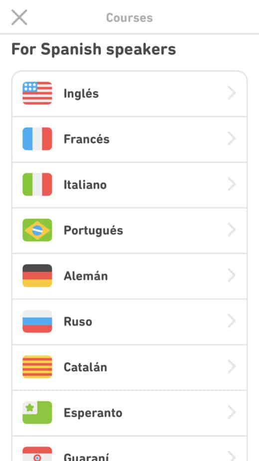 Duolingo courses for spanish speakers
