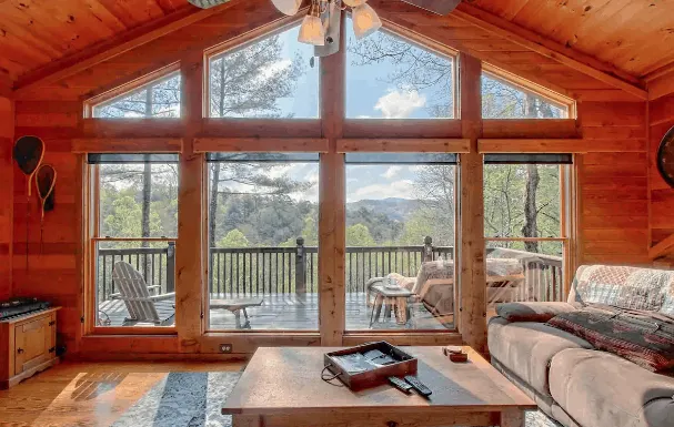 Log can rental Airbnb mountain views