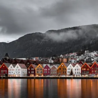 houses in Norway on a lake