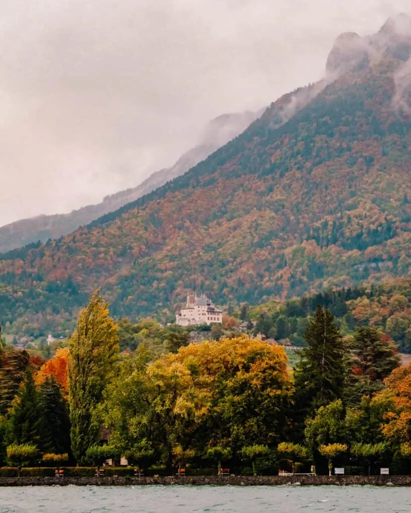 castle in Annecy during autumn