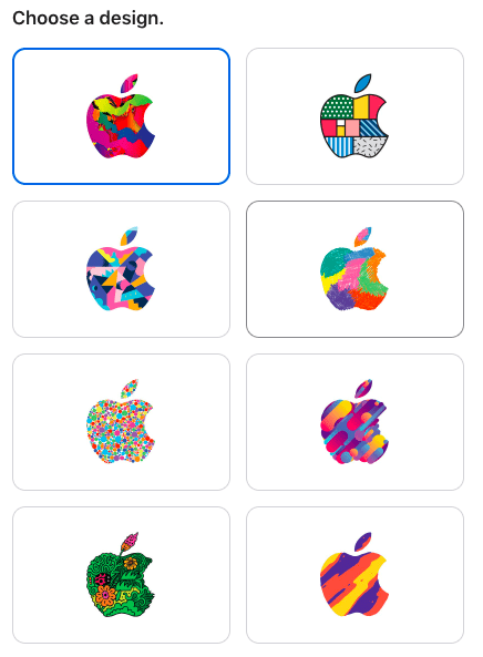 apple gift card designs