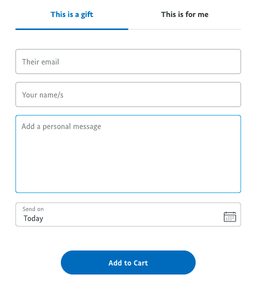 gift card form