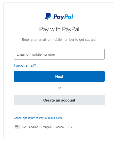 use paypal to buy duolingo gift card