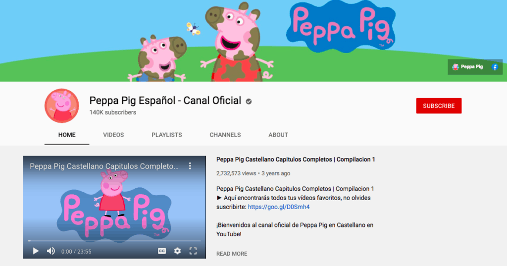 Peppa Pig in Spanish from Spain on Youtube