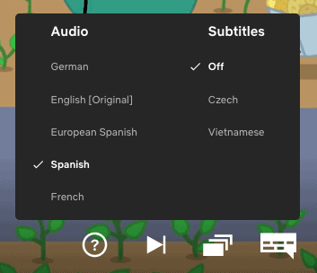 Spanish subtitles on Netflix for Peppa Pig