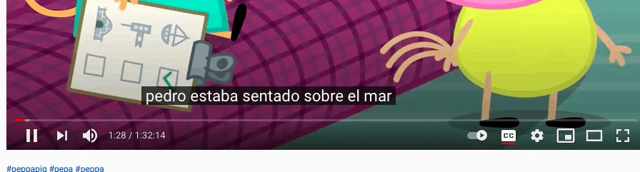 Subtitles on Youtube in Spanish