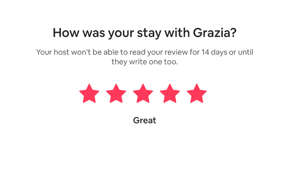 Rating a stay with Airbnb