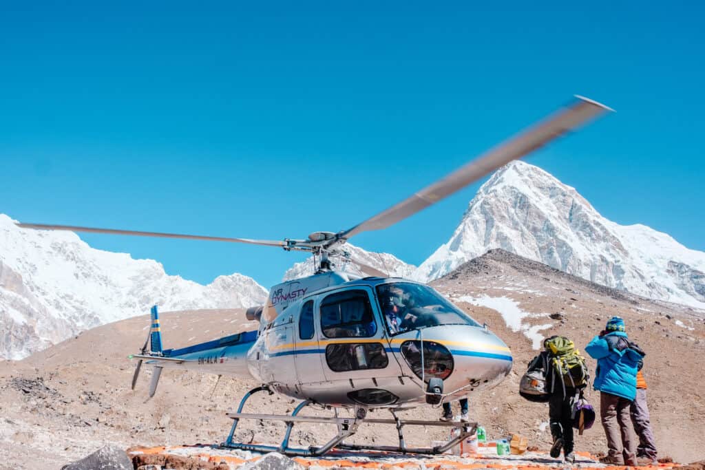 Helicopter to everest base camp