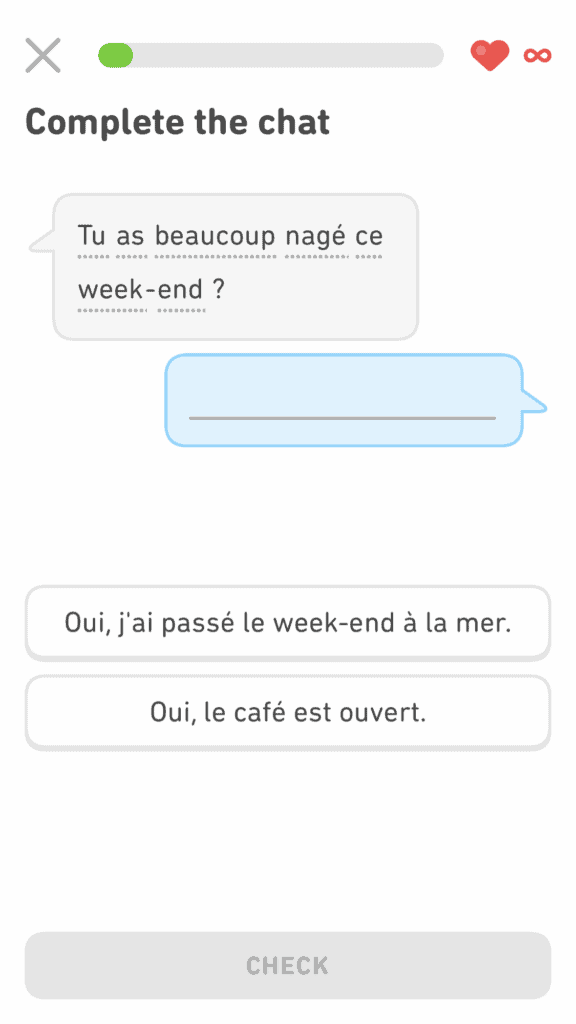 Duolingo chat lesson