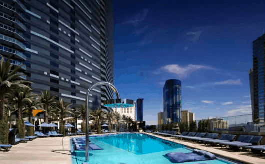 Pool overlooking Las Vegas Strip