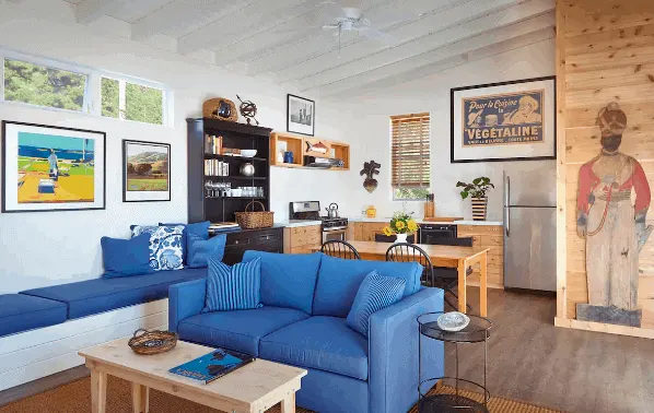 vintage living room in Airbnb