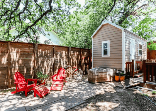 tiny house with patio in Austin, Texas