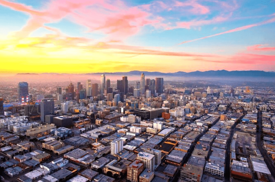 Sunset helicopter tour of LA