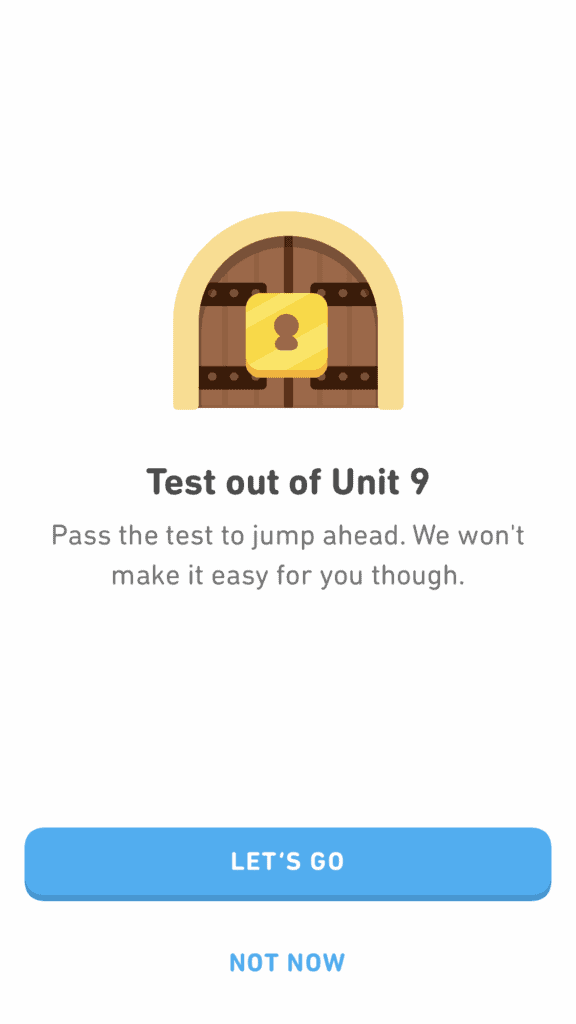 test out of checkpoint 9 in Duolingo French