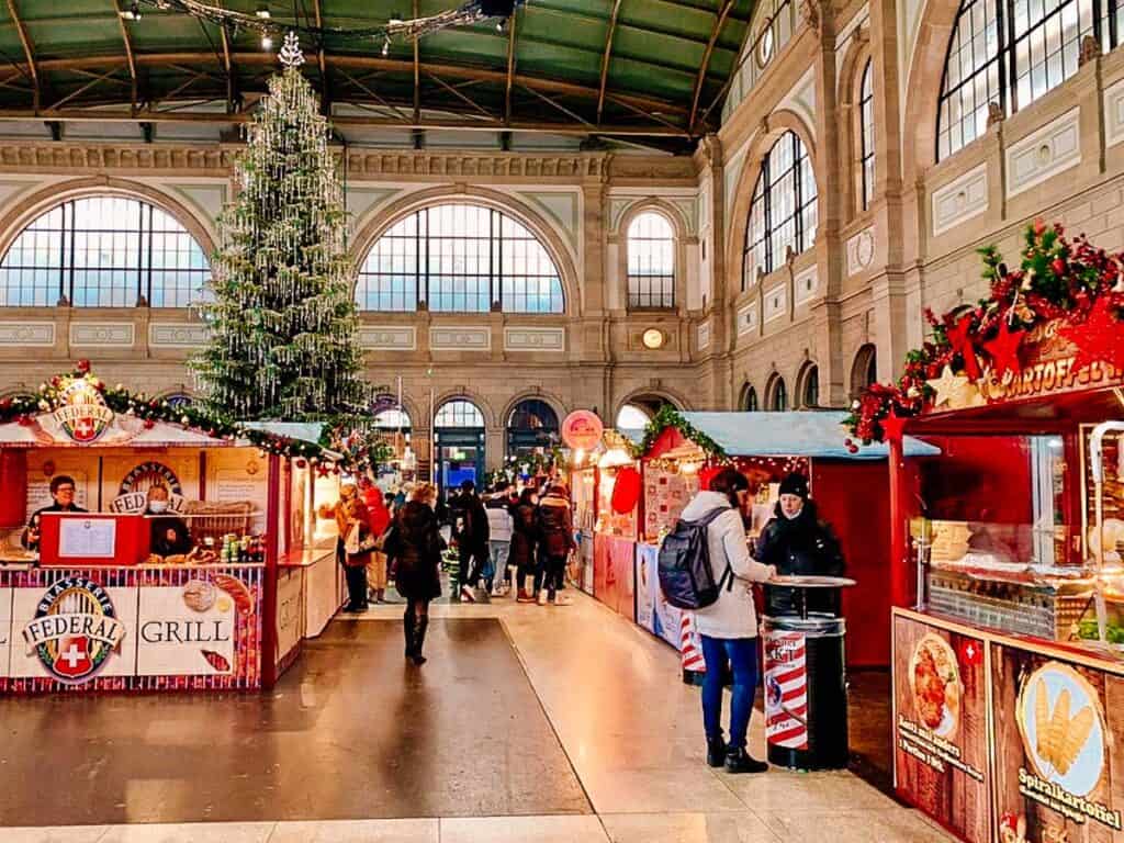 indoor christmas market in Zurich, Switzerland 
