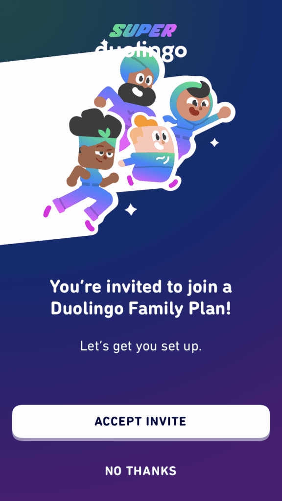 Invitation to the family plan