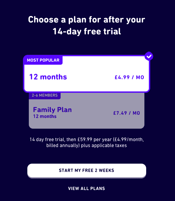 Family Plan Cost in UK