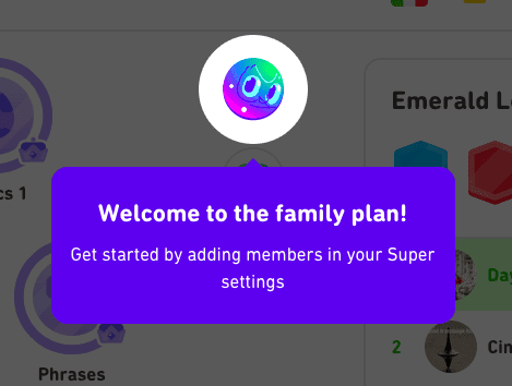 Welcome to the family plan banner