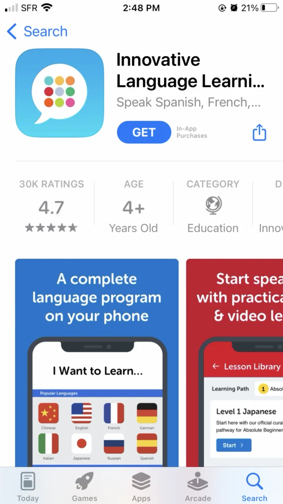 Innovative Language Learning app
