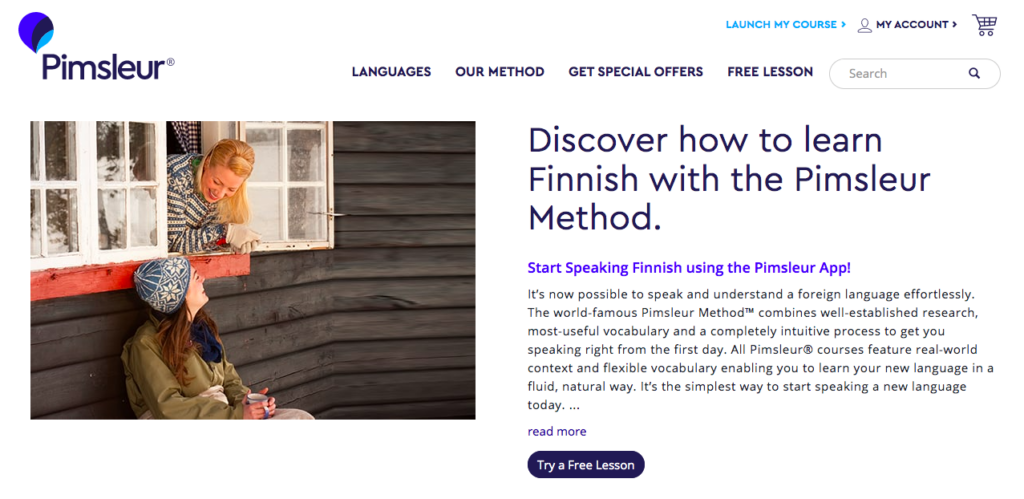 Pimsleur app to learn finnish