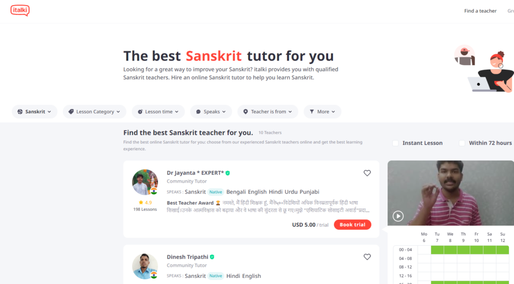 italki sanskrit tutors