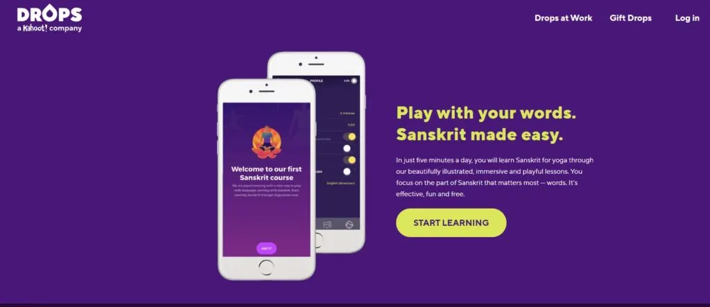 drops app for sanskrit