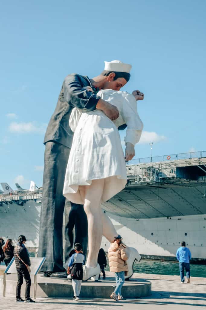 Kissing Statue and USS Midway